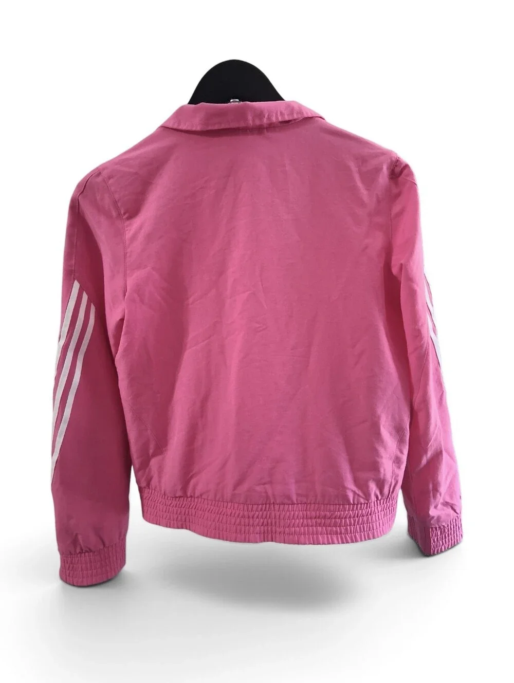 Vintage Adidas Girls Full Zip Track Jacket Pink White Stripes Size Large